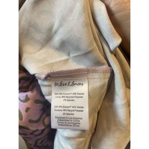 NWT For Love & Lemons June Midi Slip Dress Purple Animal Print Size Small - Picture 13 of 14